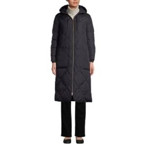 Lands End Women's Thermoplume Quilted Primaloft Coat Black